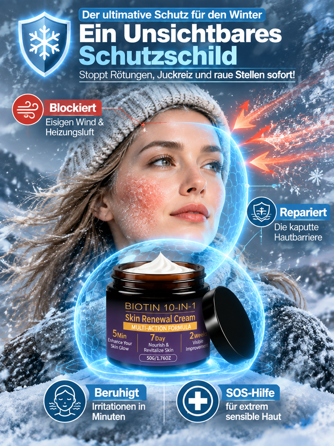 【14 Tage risikolos testen!】Schweizer Bioaktives Biotin 10-in-1 ReparaturcremeFür Männer und Frauen geeignet – persönlich getestet und wirksam!