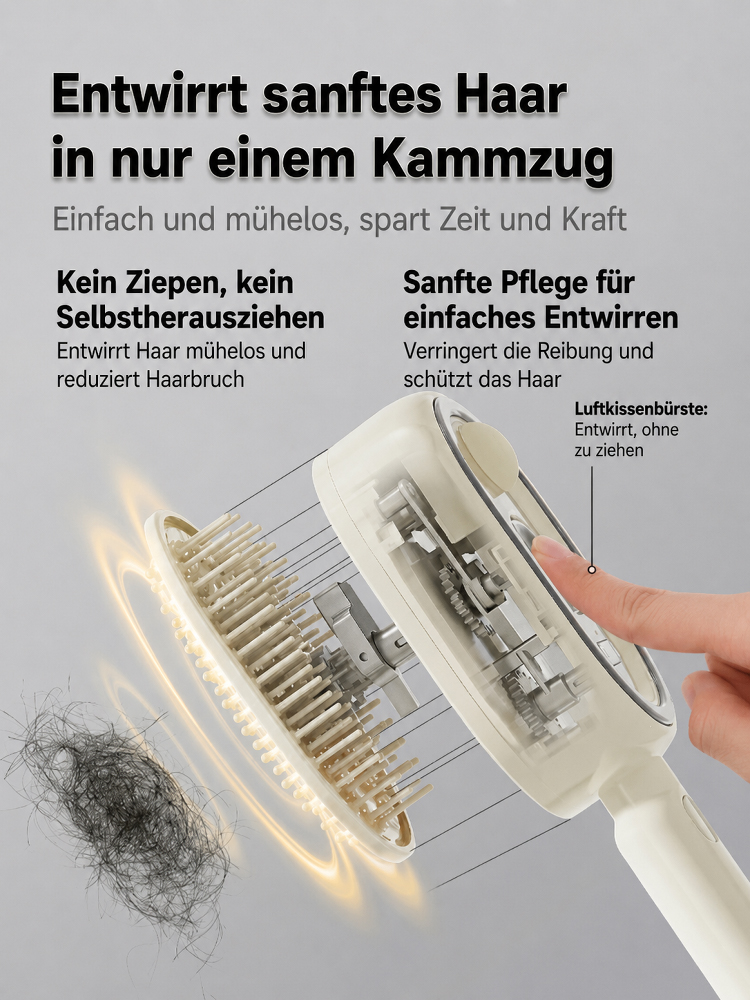 Ein multifunktionaler Haarpflegekamm mit ätherischen Ölen und Rotlichttherapie – für sofort glattes Haar, professionelle Kopfhautpflege, effektive Vorbeugung von Haarausfall und Förderung des Haarwachstums!
