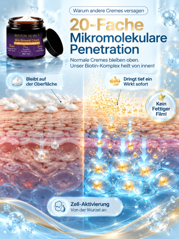 【14 Tage risikolos testen!】Schweizer Bioaktives Biotin 10-in-1 ReparaturcremeFür Männer und Frauen geeignet – persönlich getestet und wirksam!