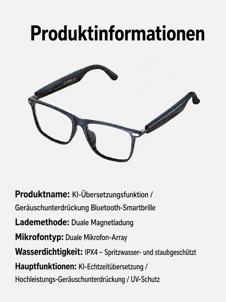 Innovative KI-Smartbrille: KI-Übersetzung, intelligente Geräuschunterdrückung, intelligenter Zoom, Sonnenbrille, 4K-Hochauflösungsaufnahme und viele weitere Funktionen, die alle Bedürfnisse erfüllen!