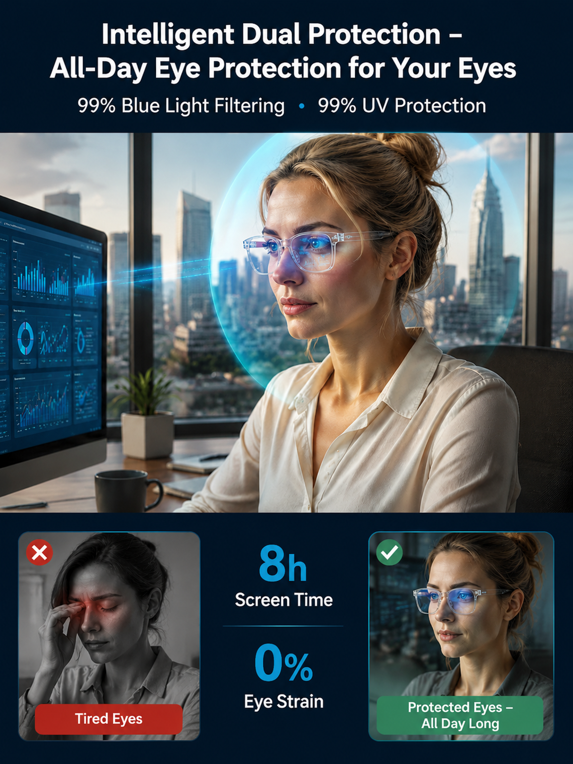 【AI-Powered Color-Changing Smart Translation Glasses】Sync 30+ Languages, No more barriers!