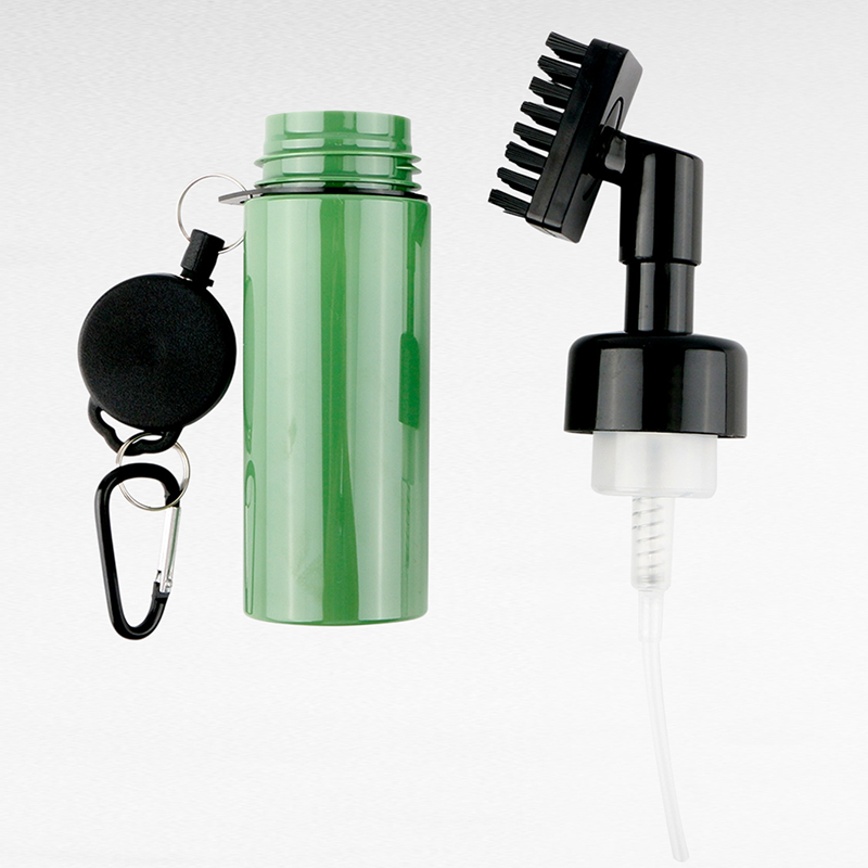 Upgraded golf club water spray cleaning brush push-type water spray bottle brush groove tool
