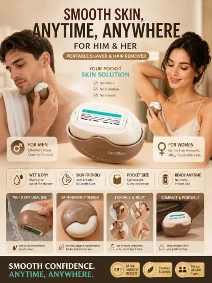 【Suitable for the whole body, wet and dry use】Portable Rotary Electric Hair Removal Device
