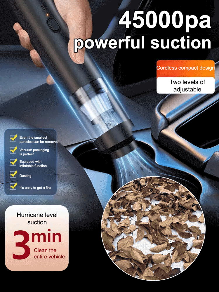 【100% cleaning efficiency】Car-mounted small high-power vacuum cleaner🔥Precise and silent dust removal