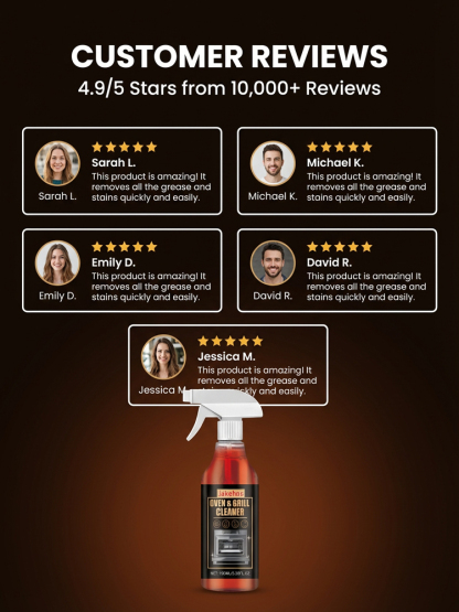【Clean instantly with just one spray💧】Oven and grill cleaner