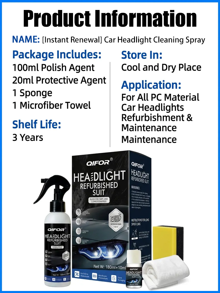 Quick Renew Car Headlight Cleaning Spray