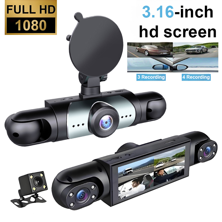 Four-lens high-definition driving recorder🎞️Full HD recording｜360° 24/7 protection for your car