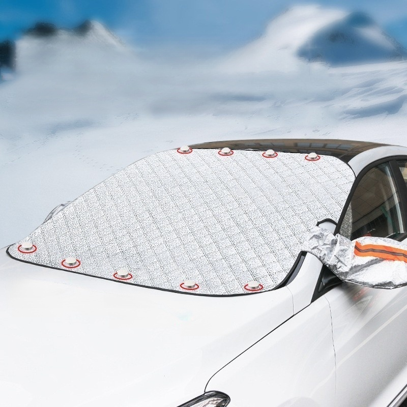 Car sunshade with anti-frost and snow protection