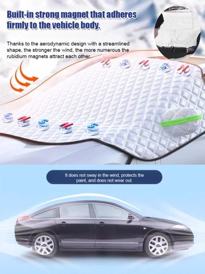 Car sunshade with anti-frost and snow protection