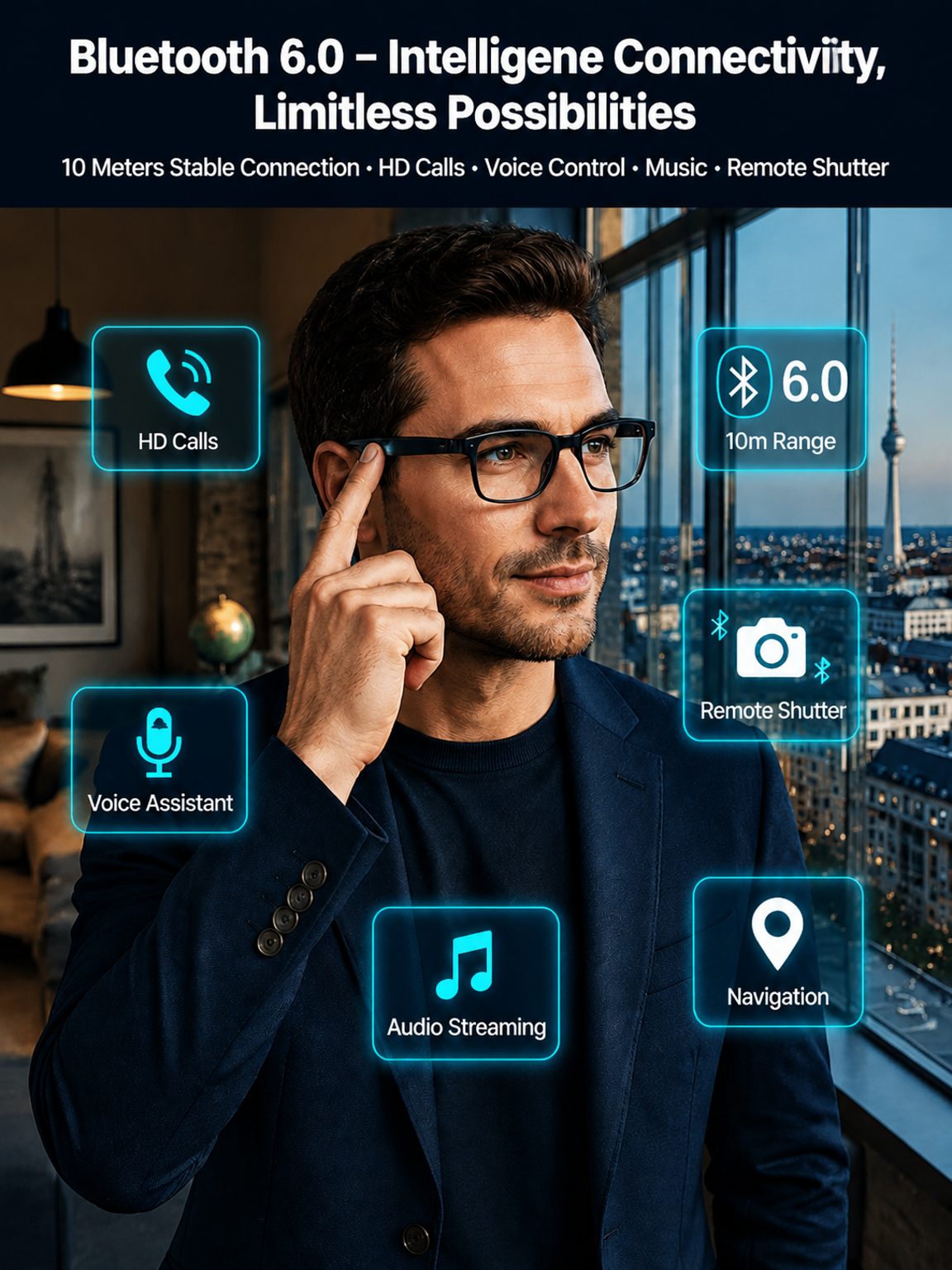 【AI-Powered Color-Changing Smart Translation Glasses】Sync 30+ Languages, No more barriers!