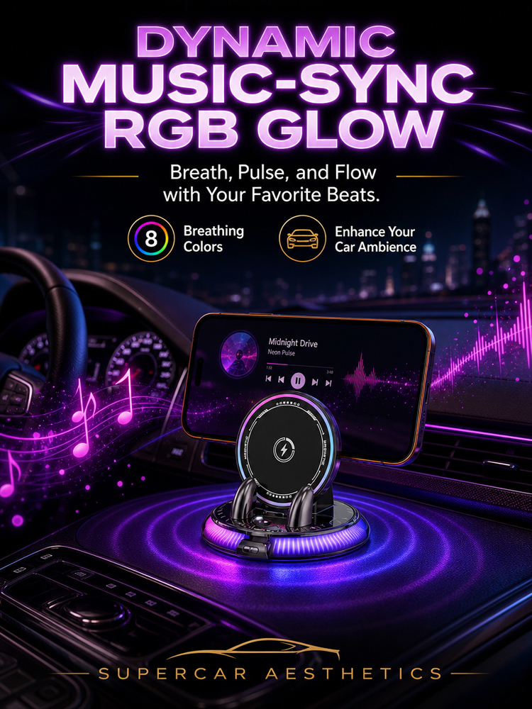 [AI Intelligent Sensing] 15W Ultra‑Fast Wireless Charging：1‑second instant magnetic attachment, 360° full‑rotation design, keep your focus on driving!  >