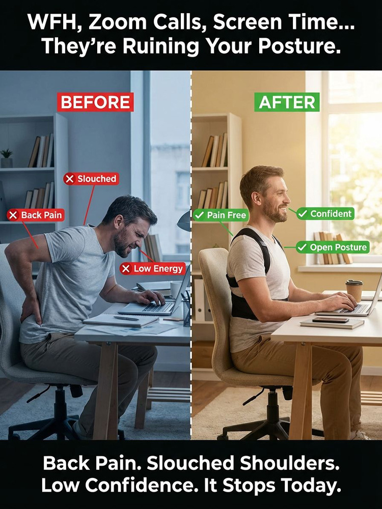 【Anti hunchback correction strap】 AGR-Certified Support: 12-hour wear to Perfect Posture, No more back pain!