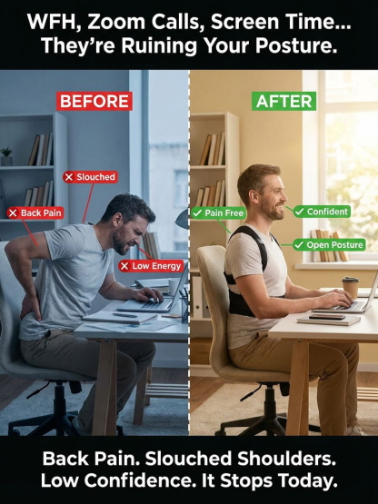 【Anti hunchback correction strap】 AGR-Certified Support: 12-hour wear to Perfect Posture, No more back pain!