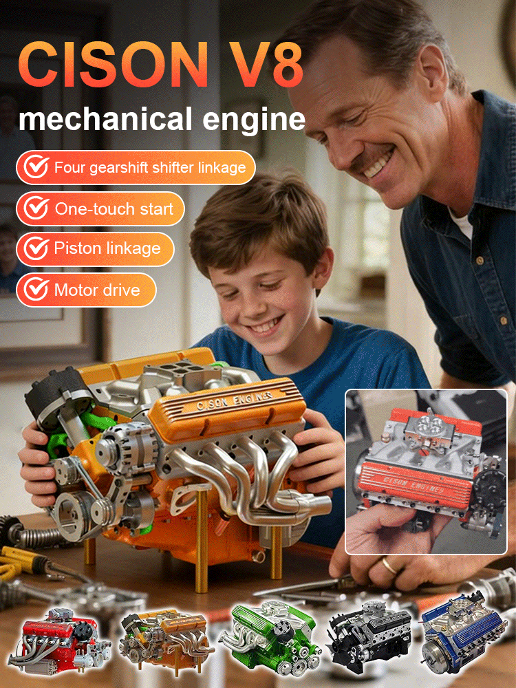 【One-click start, feel the mechanical heartbeat ⚙️🔥】New engine model: V8 engine decoration.