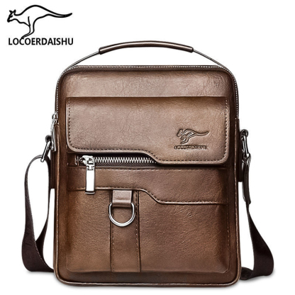💼 Full-Grain Cowhide Crossbody Crushes Scratches & Rain!
