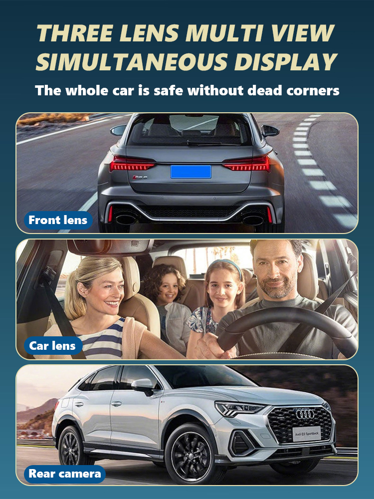 【50% OFF! 】4K Ultra HD Dash Cam - Triple Recording (Front/Rear/Cabin), F1.8 Night Vision, WiFi APP Control, 170° Wide Angle