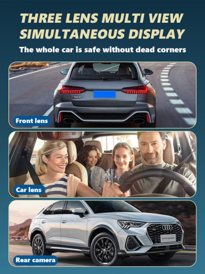 【50% OFF! 】4K Ultra HD Dash Cam - Triple Recording (Front/Rear/Cabin), F1.8 Night Vision, WiFi APP Control, 170° Wide Angle