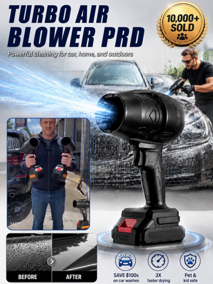 【Black Hole–Level Turbo Storm Blower】 130K RPM Power: Dry car in 3 mins, No more towel scratches!
