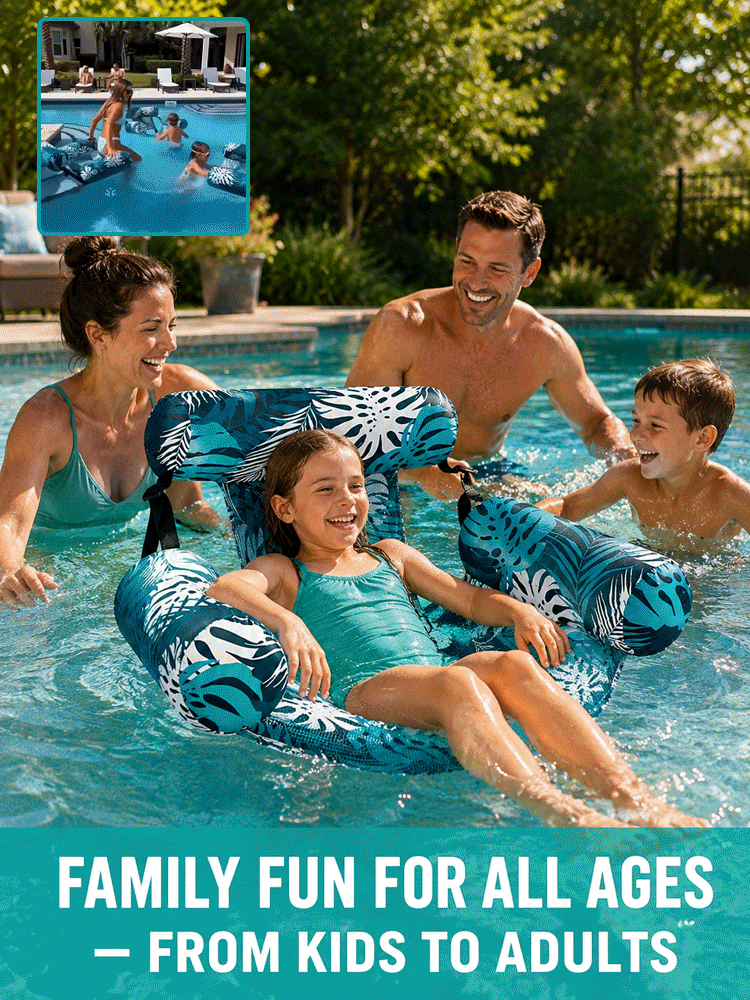 Foldable Float: FREE Pump Included Durable inflatable water chair Foldable & Portable for Travel.🌊