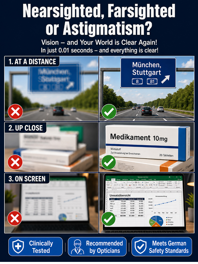 【Smart Adjustable Frameless Blue Light Filter Presbyopic Glasses】Auto-adjust to 4K Clarity, No More Swapping Glasses!