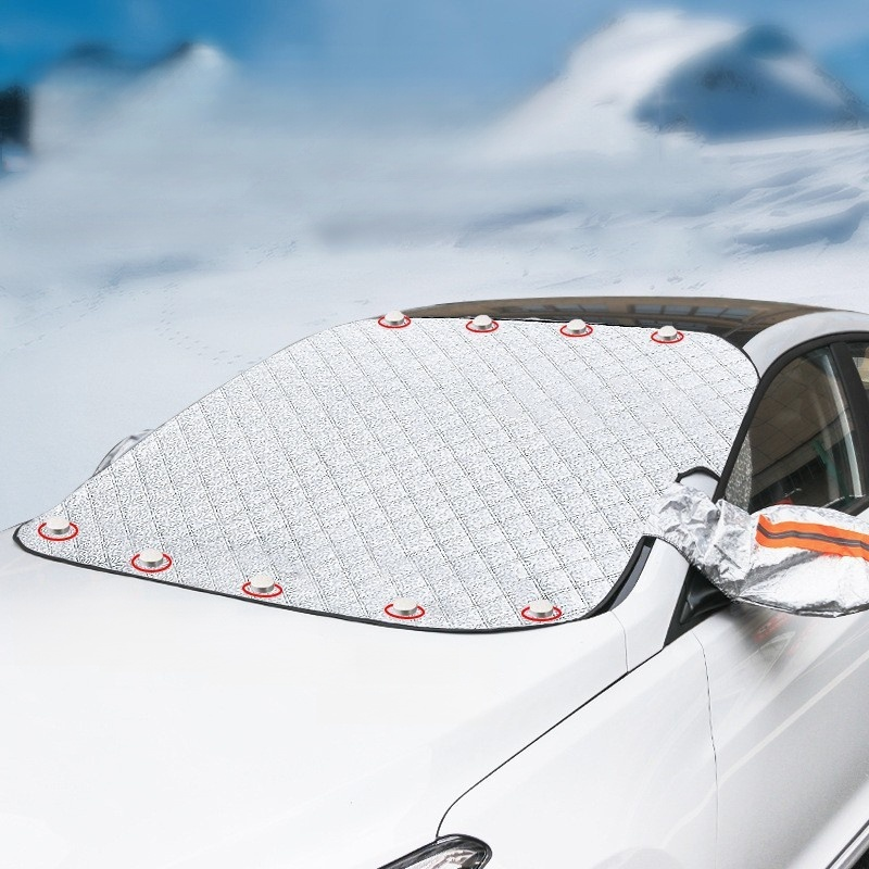 Car sunshade with anti-frost and snow protection