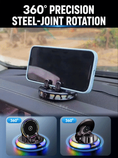 [AI Intelligent Sensing] 15W Ultra‑Fast Wireless Charging：1‑second instant magnetic attachment, 360° full‑rotation design, keep your focus on driving!  >