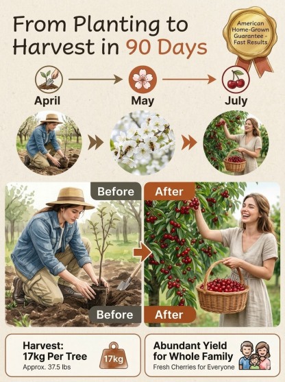 【Grafted Cherry Saplings】Cherry Freedom: Pick fresh fruits in 1 year, No more expensive supermarket prices!