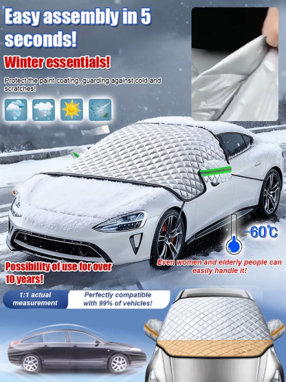 Car sunshade with anti-frost and snow protection