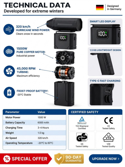 [5000W High-Power] Thermal Snow Blower ⏳ 50% OFF + Free Shipping! Only 37 units left. Act fast!