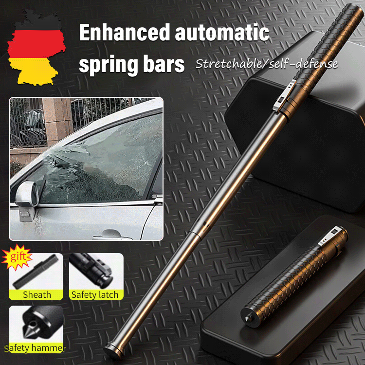 【One-click pop-up, powerful strike】Enhanced automatic spring bars⚡1-Click Defense + Window Breaker for Emergencies 
