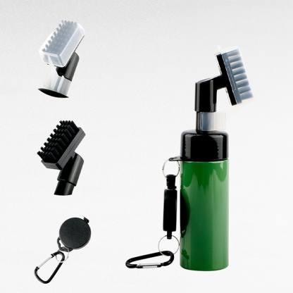 Upgraded golf club water spray cleaning brush push-type water spray bottle brush groove tool