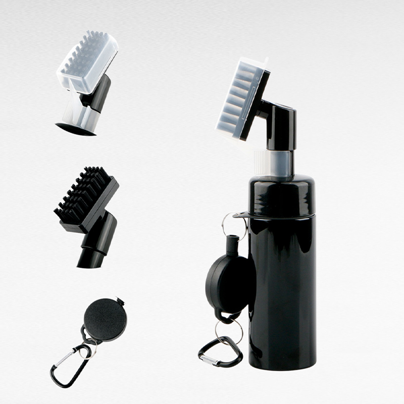 Upgraded golf club water spray cleaning brush push-type water spray bottle brush groove tool