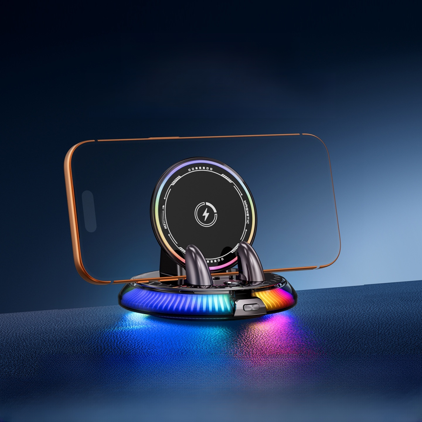 [AI Intelligent Sensing] 15W Ultra‑Fast Wireless Charging：1‑second instant magnetic attachment, 360° full‑rotation design, keep your focus on driving! >