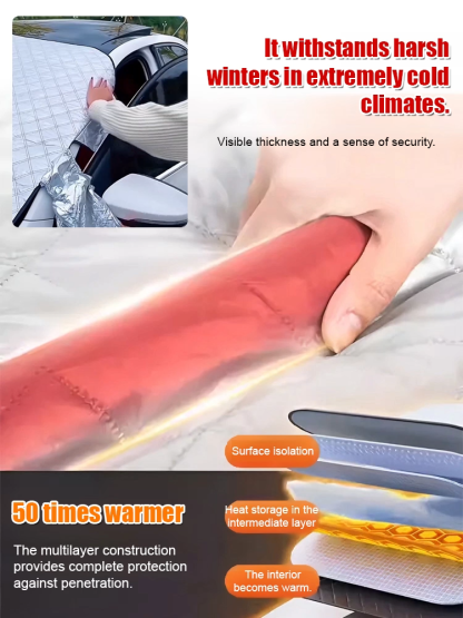 Car sunshade with anti-frost and snow protection