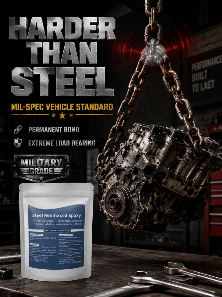 3-Min Permanent Metal Repair Glue | Industrial Grade Epoxy Putty, Steel-Strength Alternative to Welding