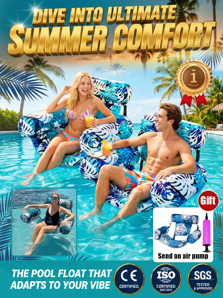 Foldable Float: FREE Pump Included Durable inflatable water chair Foldable & Portable for Travel.🌊