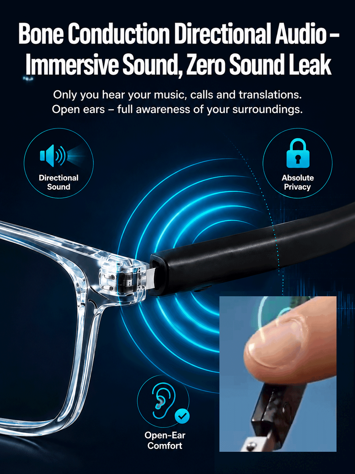 【AI-Powered Color-Changing Smart Translation Glasses】Sync 30+ Languages, No more barriers!