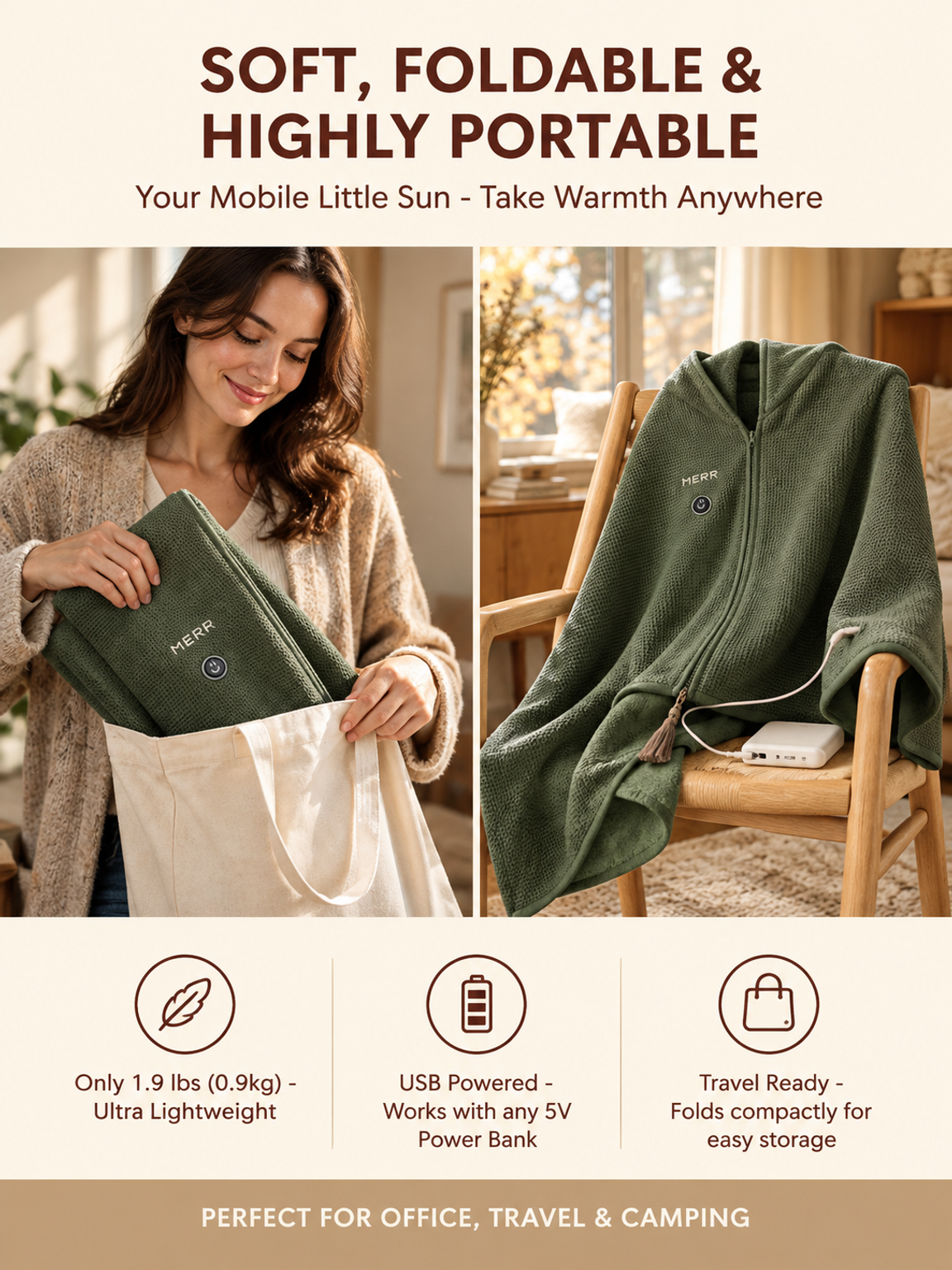 USB Heated Graphene Warming Blanket,Heated Shawl. ❄️🔥 15s Rapid Heat defeats winter instantly!