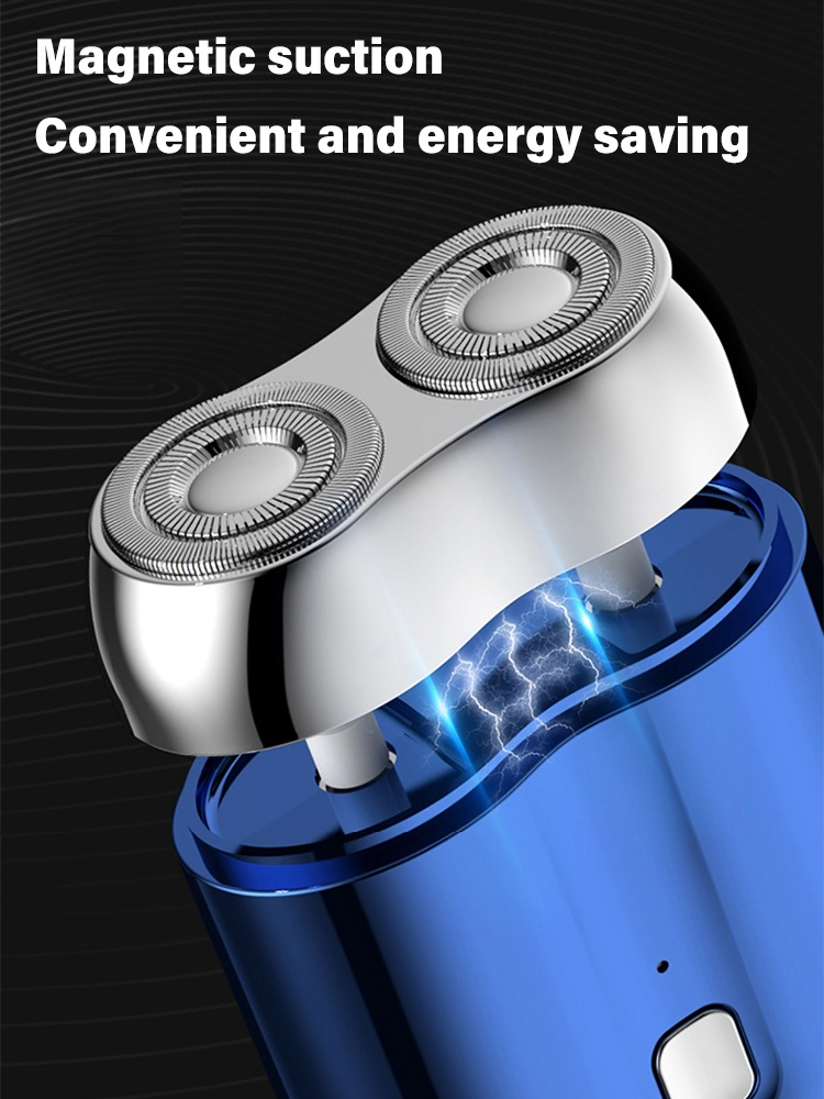 New Model Mini Dual-Head Electric Shaver：Highly efficient shaving ✂️ 360° silky smooth shaving care