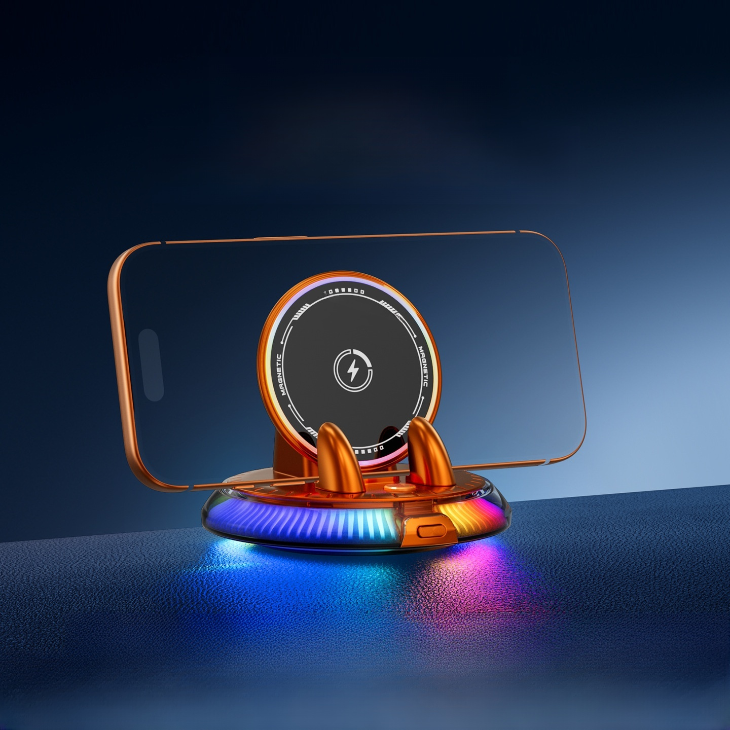 [AI Intelligent Sensing] 15W Ultra‑Fast Wireless Charging：1‑second instant magnetic attachment, 360° full‑rotation design, keep your focus on driving!  >