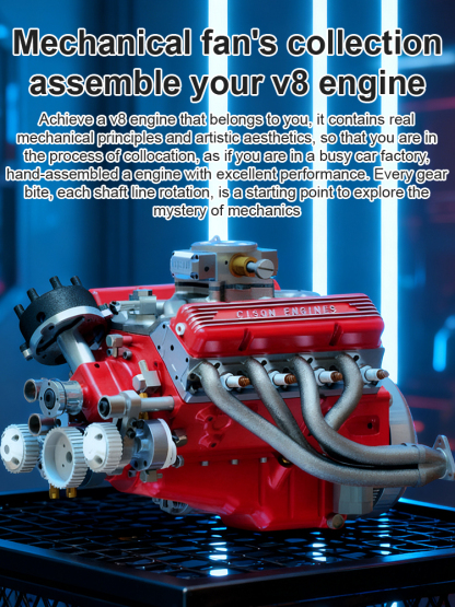 【One-click start, feel the mechanical heartbeat ⚙️🔥】New engine model: V8 engine decoration.