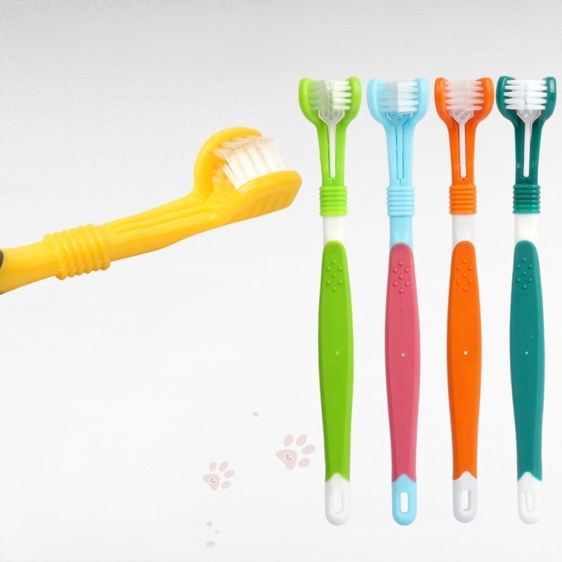 Triple-Sided Pet Toothbrush