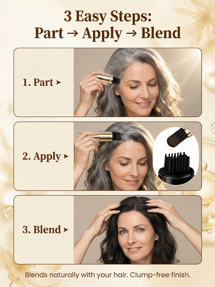 Long-lasting hair coloring stick to cover gray hair