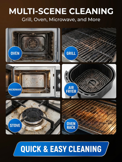 【Clean instantly with just one spray💧】Oven and grill cleaner