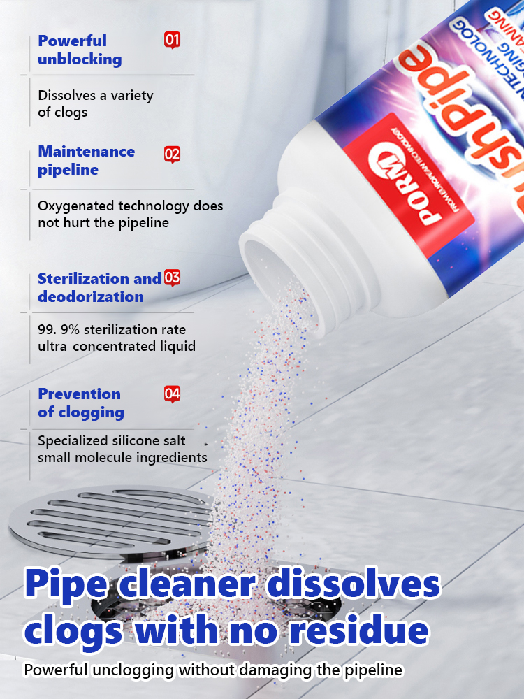 【100% dissolves pipe grime 😄】Deodorizing & Sterilizing Pipe Cleaner✅Unblocks clogged pipes in 3 seconds