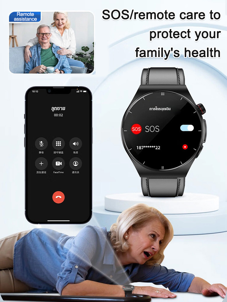 Waterproof smartwatch with blood glucose and heart rate monitoring
