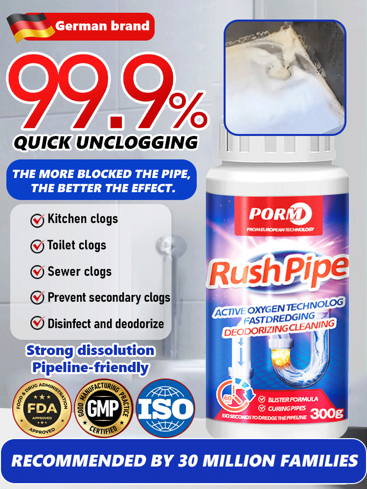 【100% dissolves pipe grime 😄】Deodorizing & Sterilizing Pipe Cleaner✅Unblocks clogged pipes in 3 seconds