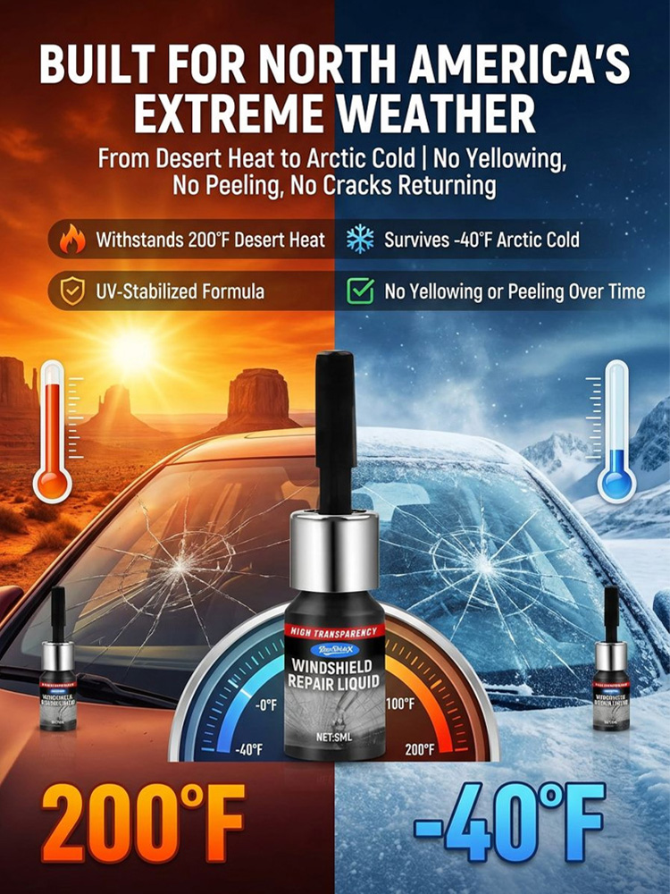 Automobile Glass Crack Repair Fluid🌟Repariere Glassprünge wie ein Profi in 3 Minuten✨️Durable and clear glass fix🌟