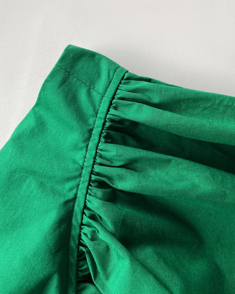 V-Neck Ruffles Flutter Sleeve Zipper Back Dress Casual Backless Tied Back Ruffle Hem Maxi Dress