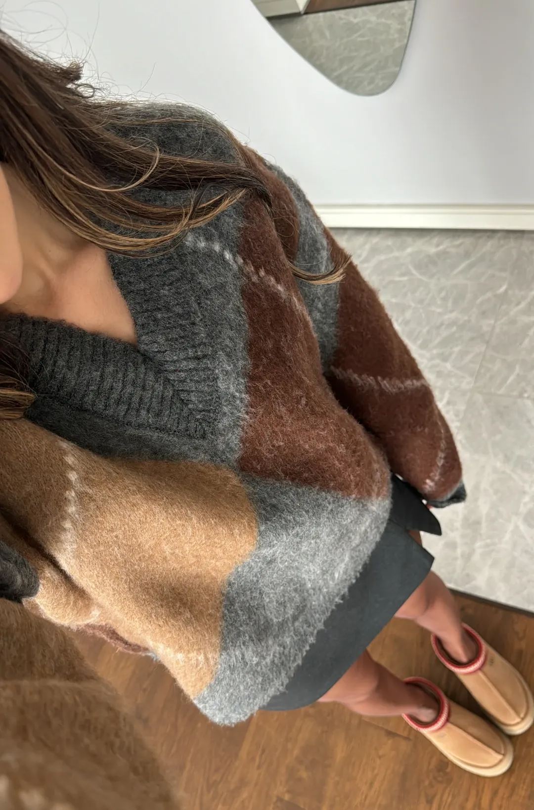 Gray Diamond Pattern Sweater